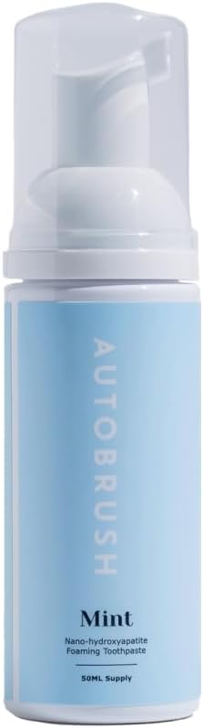 Autobrush Fluoride-Free Foaming Toothpaste for Adults, Mint Flavor, Whitening & Deep Cleaning, Travel Friendly, Anti-Cavity (Pack of 2)