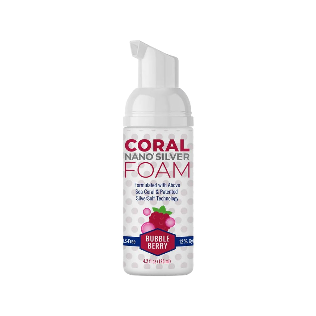 Fluoride Free Foam Toothpaste — Coral Calcium & Nano Silver Whitening Toothpaste for Sensitive Teeth, Xylitol Remineralizing, SLS & Glycerin Free, Made in USA, Cinnamon Tea Tree, 4 oz