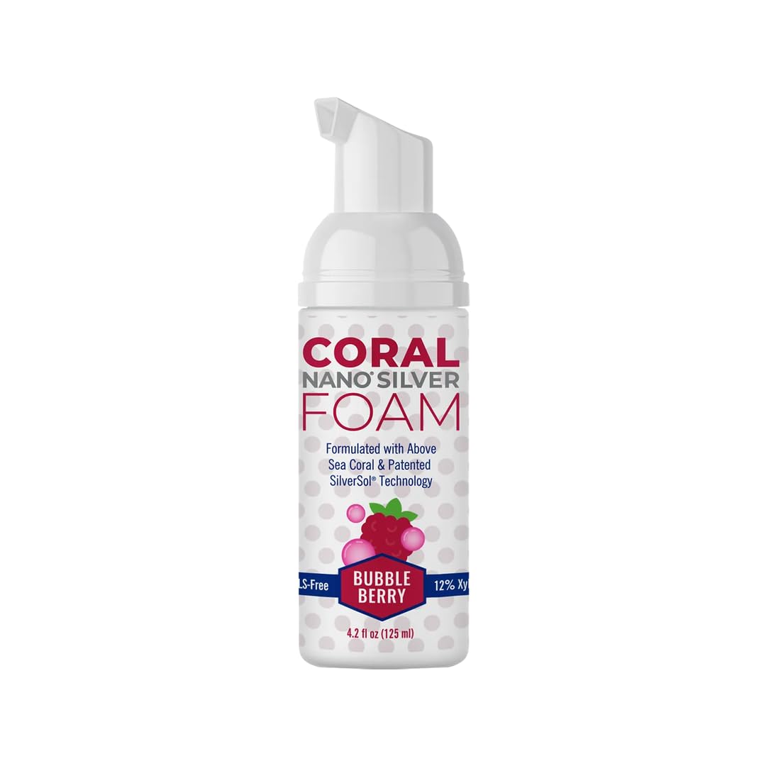 Fluoride Free Foam Toothpaste — Coral Calcium & Nano Silver Whitening Toothpaste for Sensitive Teeth, Xylitol Remineralizing, SLS & Glycerin Free, Made in USA, Cinnamon Tea Tree, 4 oz
