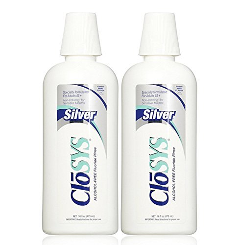 CloSYS Silver Healthy Teeth Anti-Cavity Oral Rinse, 32 Fl Oz, 2 Pack