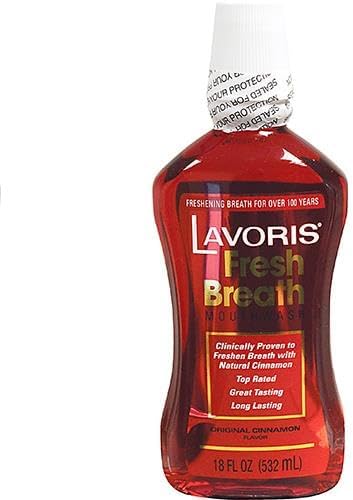 Cinnamon Original Lavoris Mouthwash Larger Size - 3 Pack of 18 oz Bottles (54 oz. Total) (6)