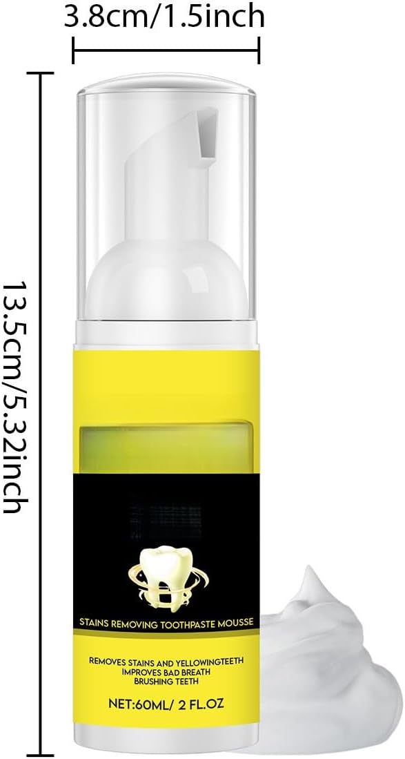 Minty Fresh Toothpaste Mousse - Gentle Foam Cleanser for Teeth & Tongue, Portable Oral Care, Refreshing Breath, Comfortable Daily Use(2pcs)