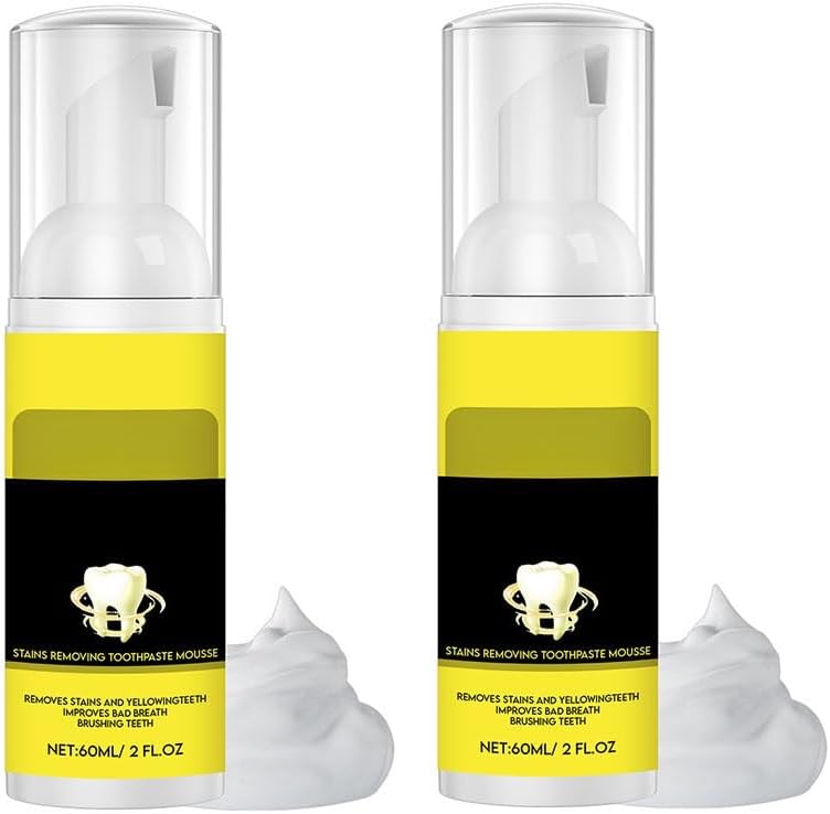Minty Fresh Toothpaste Mousse - Gentle Foam Cleanser for Teeth & Tongue, Portable Oral Care, Refreshing Breath, Comfortable Daily Use(2pcs)