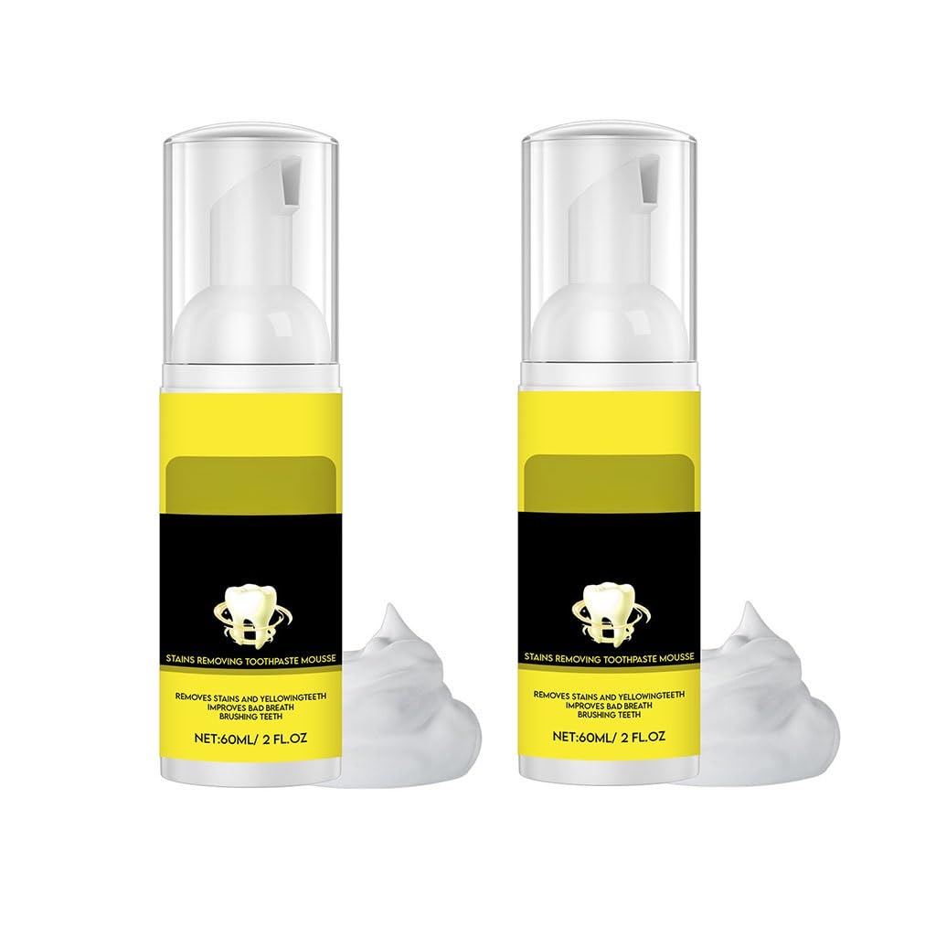 Minty Fresh Toothpaste Mousse - Gentle Foam Cleanser for Teeth & Tongue, Portable Oral Care, Refreshing Breath, Comfortable Daily Use(2pcs)