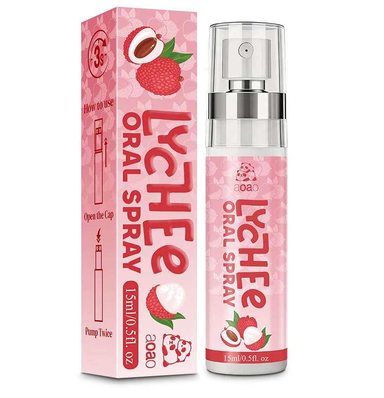 Oral Spray for Bad Breath & Dry Mouth, Sugar Free Lychee & Blueberry Flavor