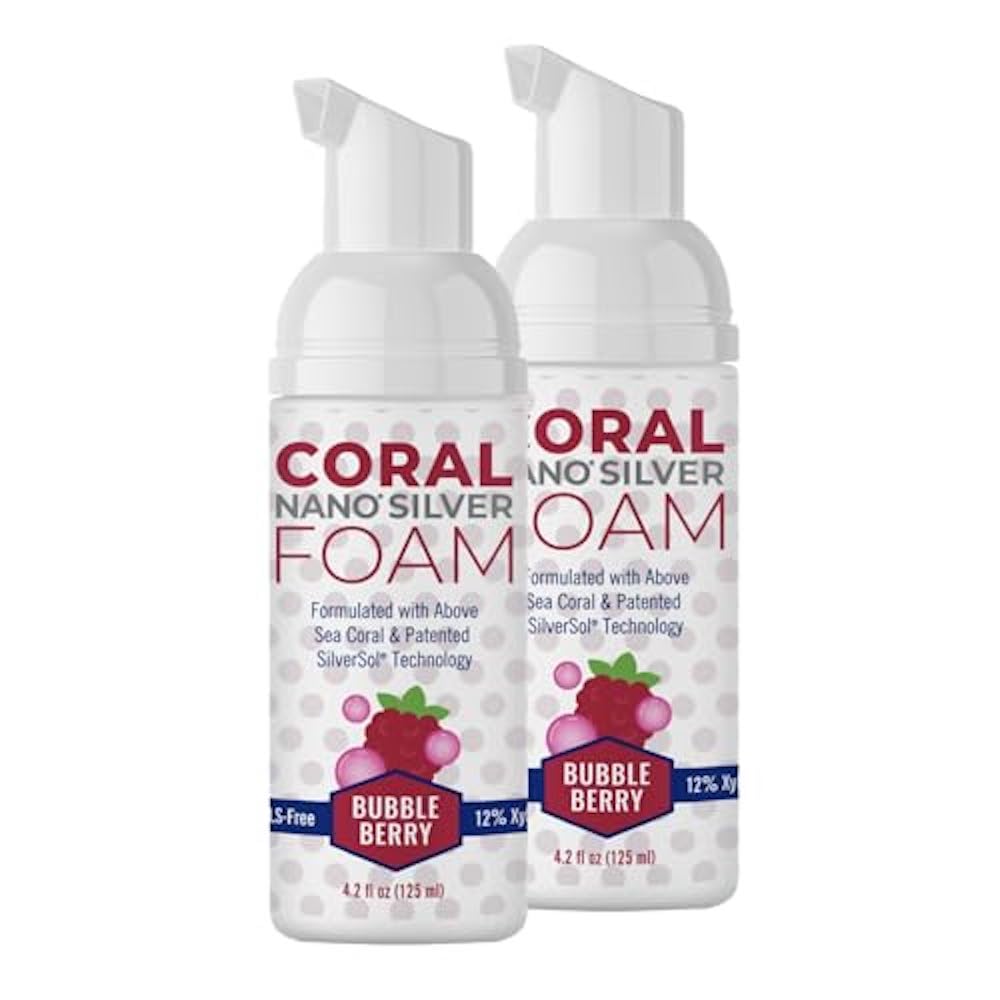 Fluoride Free Foam Toothpaste — Coral Calcium & Nano Silver Whitening Toothpaste for Sensitive Teeth, Xylitol Remineralizing, SLS & Glycerin Free, Made in USA, Cinnamon Tea Tree, 4 oz