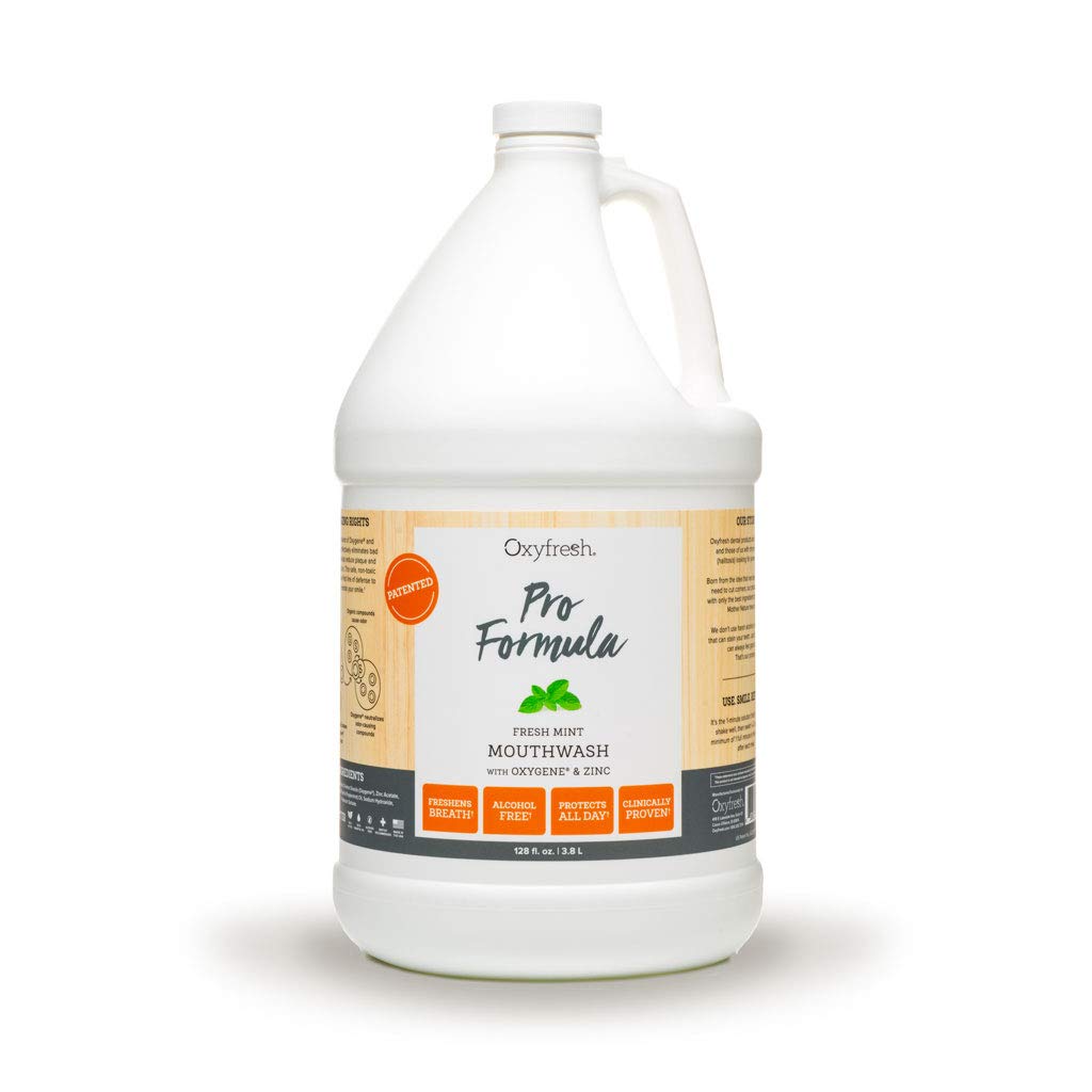 Oxyfresh Pro Formula Fresh Mint Mouthwash – Patented Zinc Mouthrinse for Fresh Breath, Healthy Gums & Bad Breath Treatment for Adults - Dye, Fluoride & Alcohol Free (16 Fl Oz)