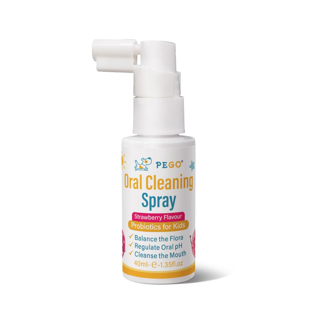PEGO Kids Oral Spray, Toddler Toothpaste Helper for Cavity Prevention and Fresh Breath, Children Anticavity with Fluoride Free for Newborn to Preschoolers, Kid's Mouth Spray (40ml*1/Pcs)
