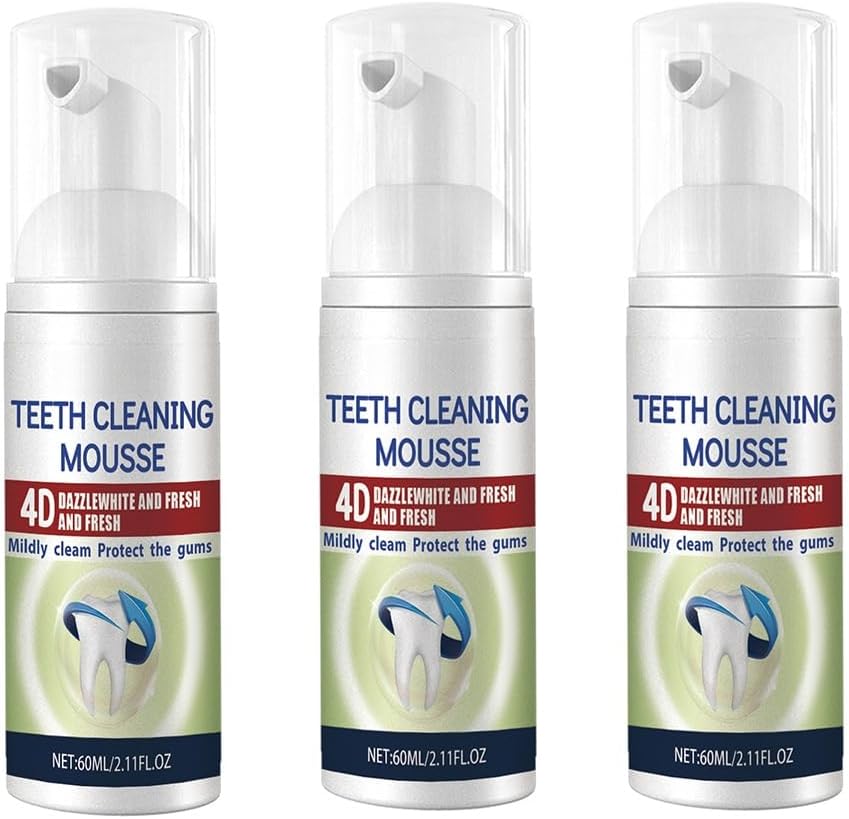 Whiten & Fresh Tooth Foam - Baking Soda, Licorice & Xylitol for Stain Removal, Daily Oral Care & Fresh Breath - Easy Use for Families(3pcs)