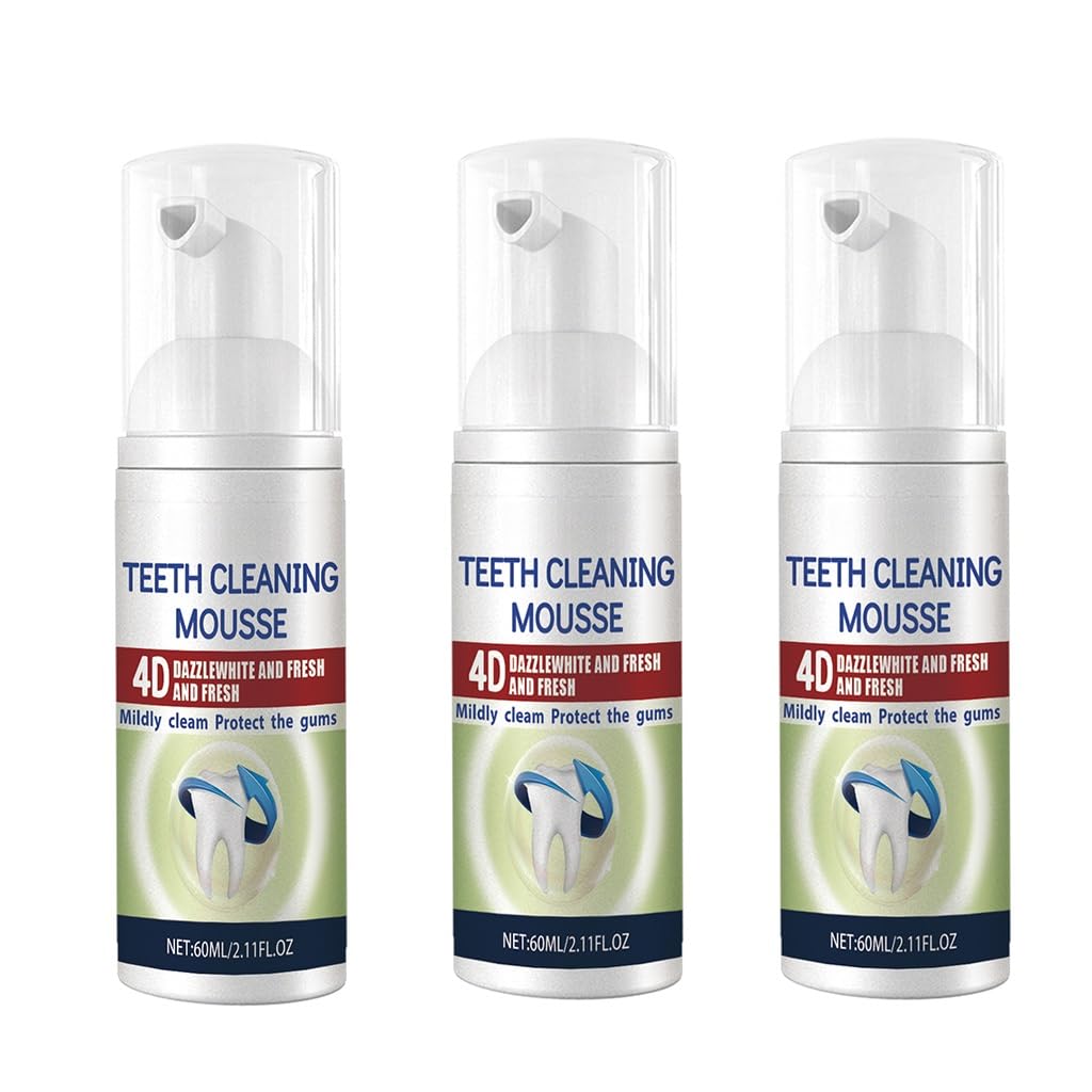 Whiten & Fresh Tooth Foam - Baking Soda, Licorice & Xylitol for Stain Removal, Daily Oral Care & Fresh Breath - Easy Use for Families(3pcs)