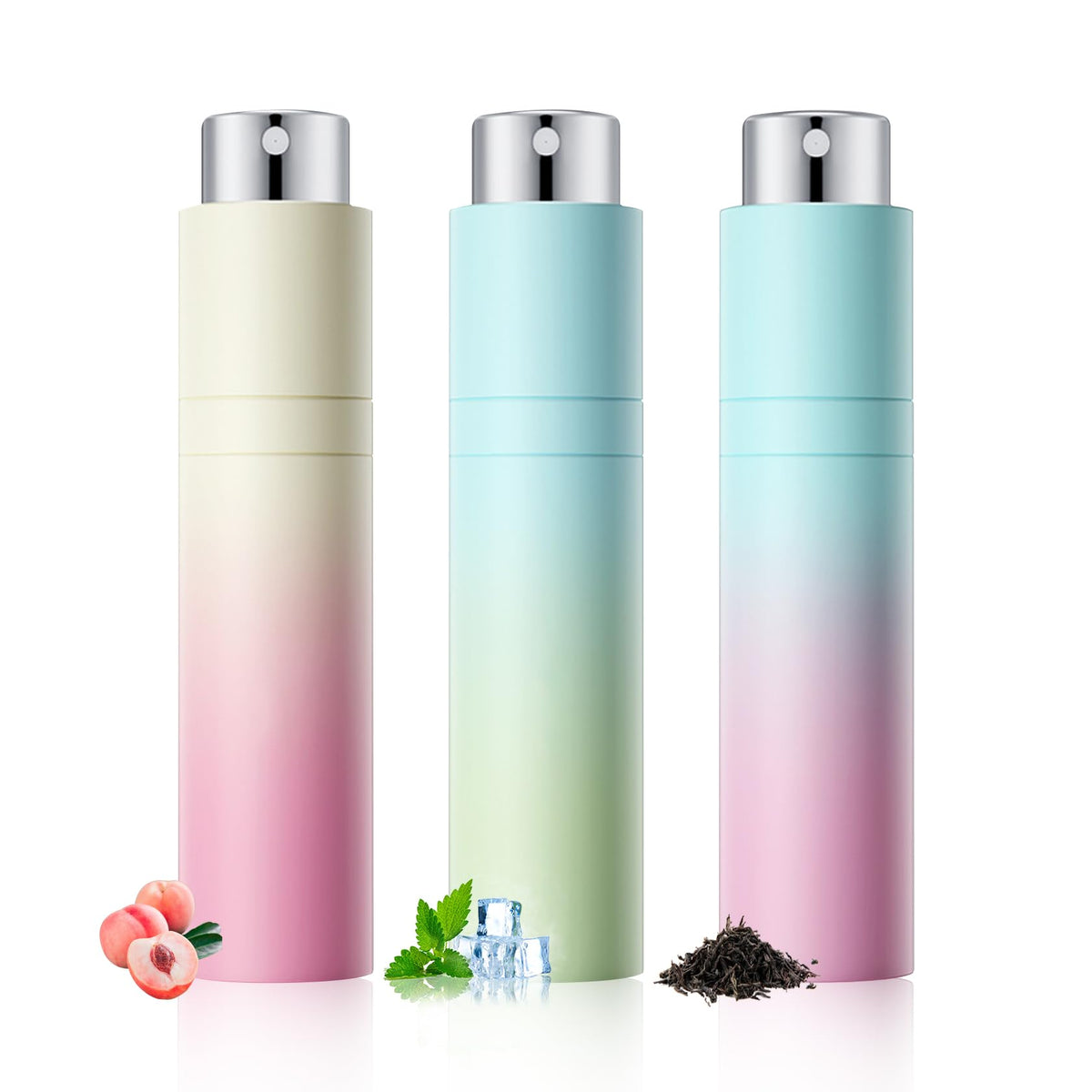 6PCS Fresh Breath Spray,Fruity Flavour Mouth Spray Freshener Spray Set for Mouth,Peaches,Oranges,Watermelon,Grapes,Lychee