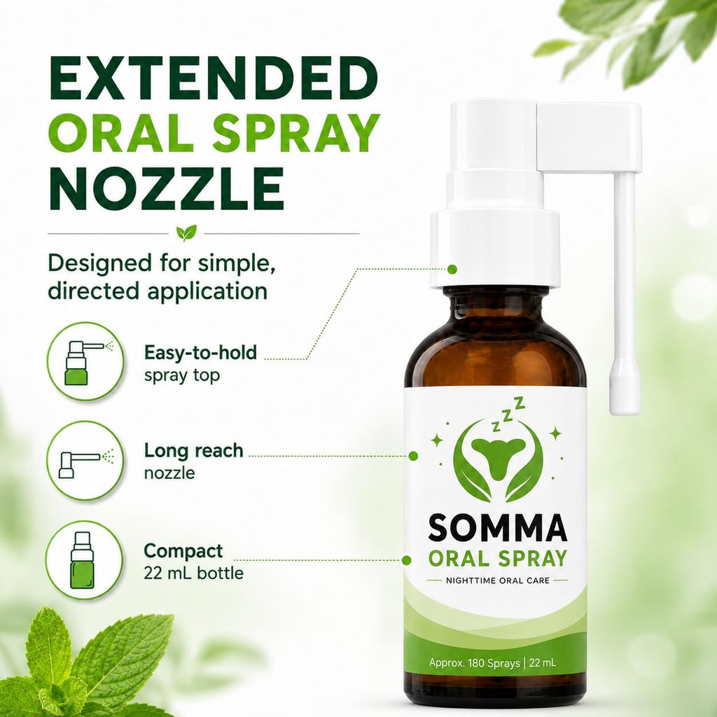 Somma Oral Spray, Fresh Mint Flavor, Extended Nozzle, 22 mL