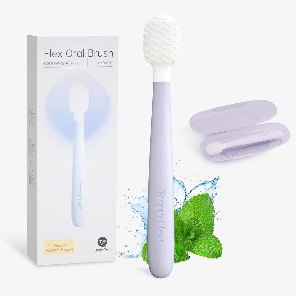 Tongueclear Soft Oral Cleaner & Gel Kit | Mouth Odor Eliminator, Fresh Mint