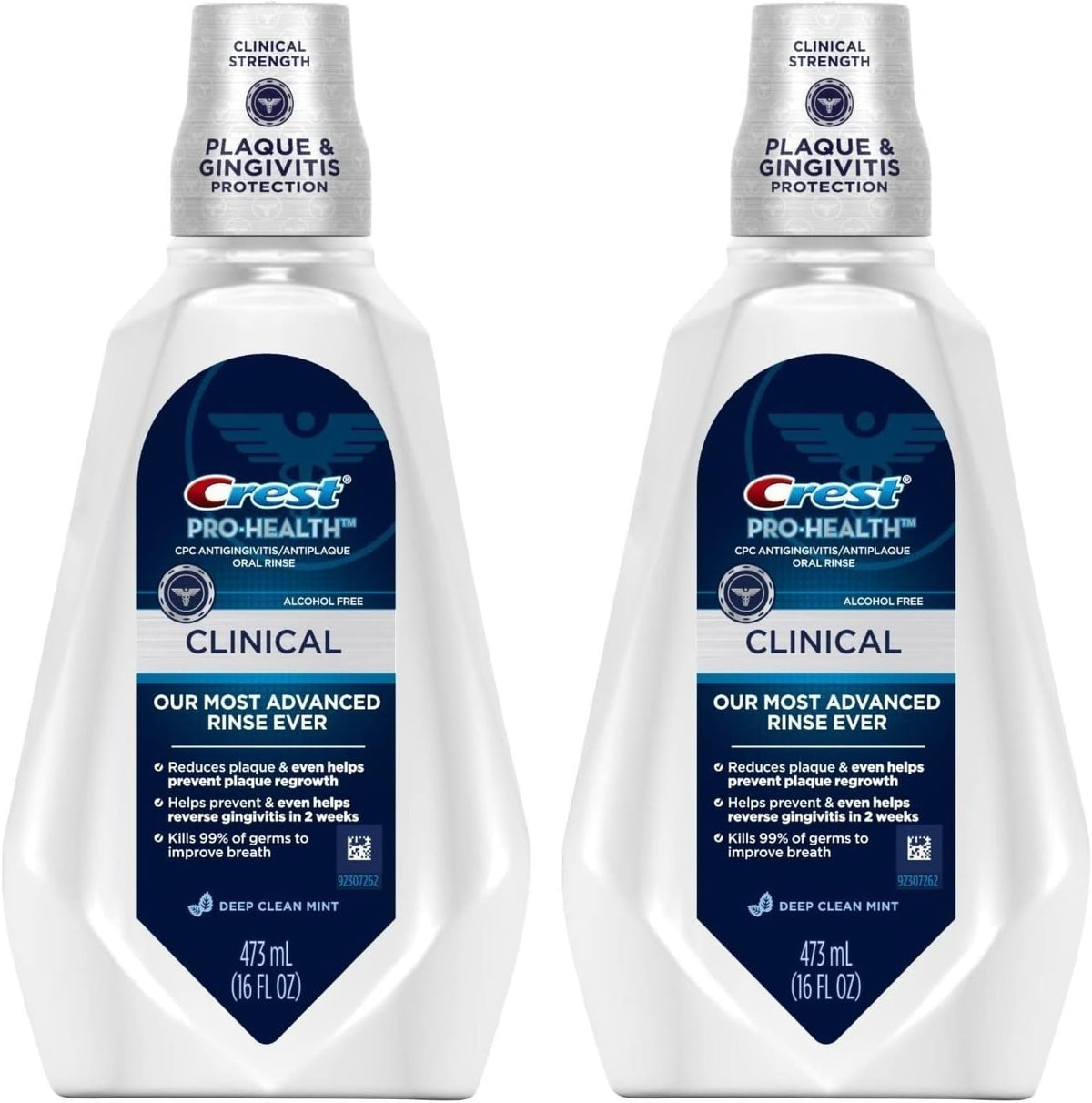 Crest Pro-Health Clinical CPC Antigingivitis/Antiplaque Oral Rinse Deep Clean Mint, Clean Mint 473 ml (Pack of 2)