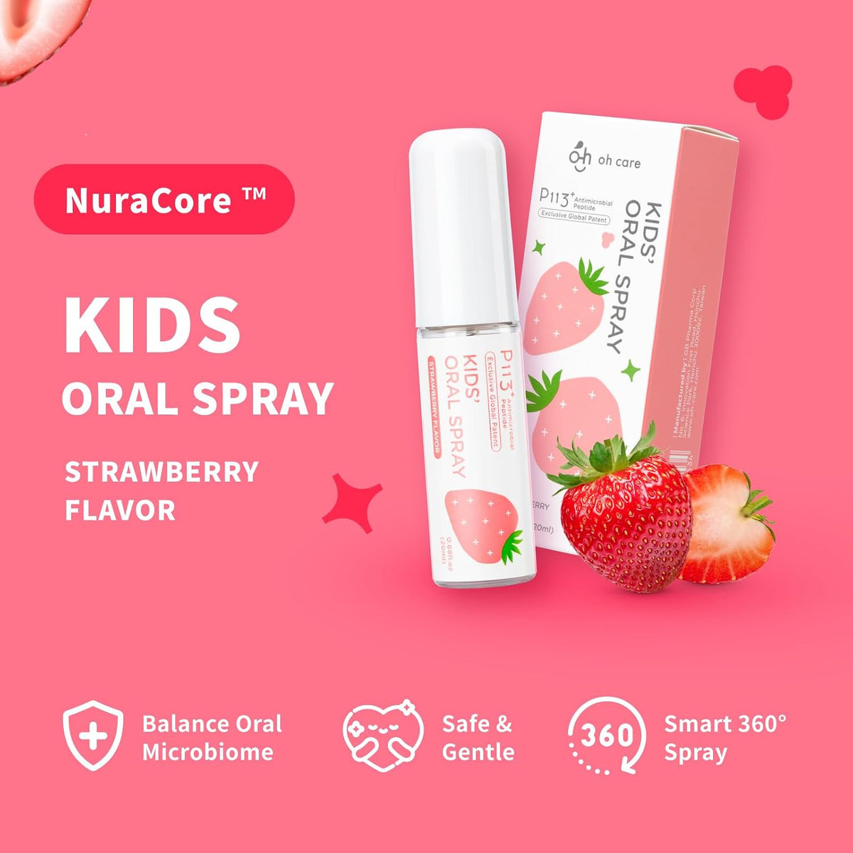 oh care Mouth Spray for Kids Toddler Toothpaste Helper Fluoride Free Baby Toothpaste Oral Care for Newborns to Age 12