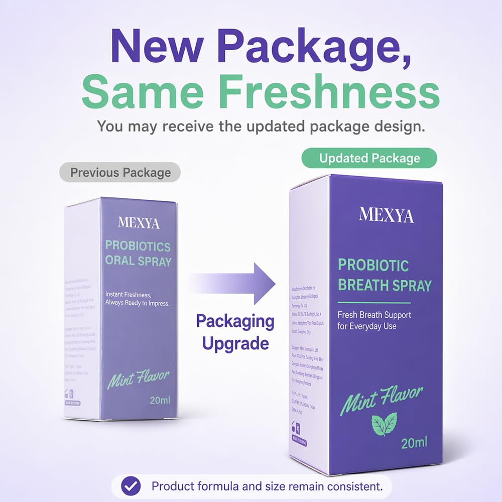 Probiotic Breath Spray for Bad Breath, 2-Pack, Alcohol-Free