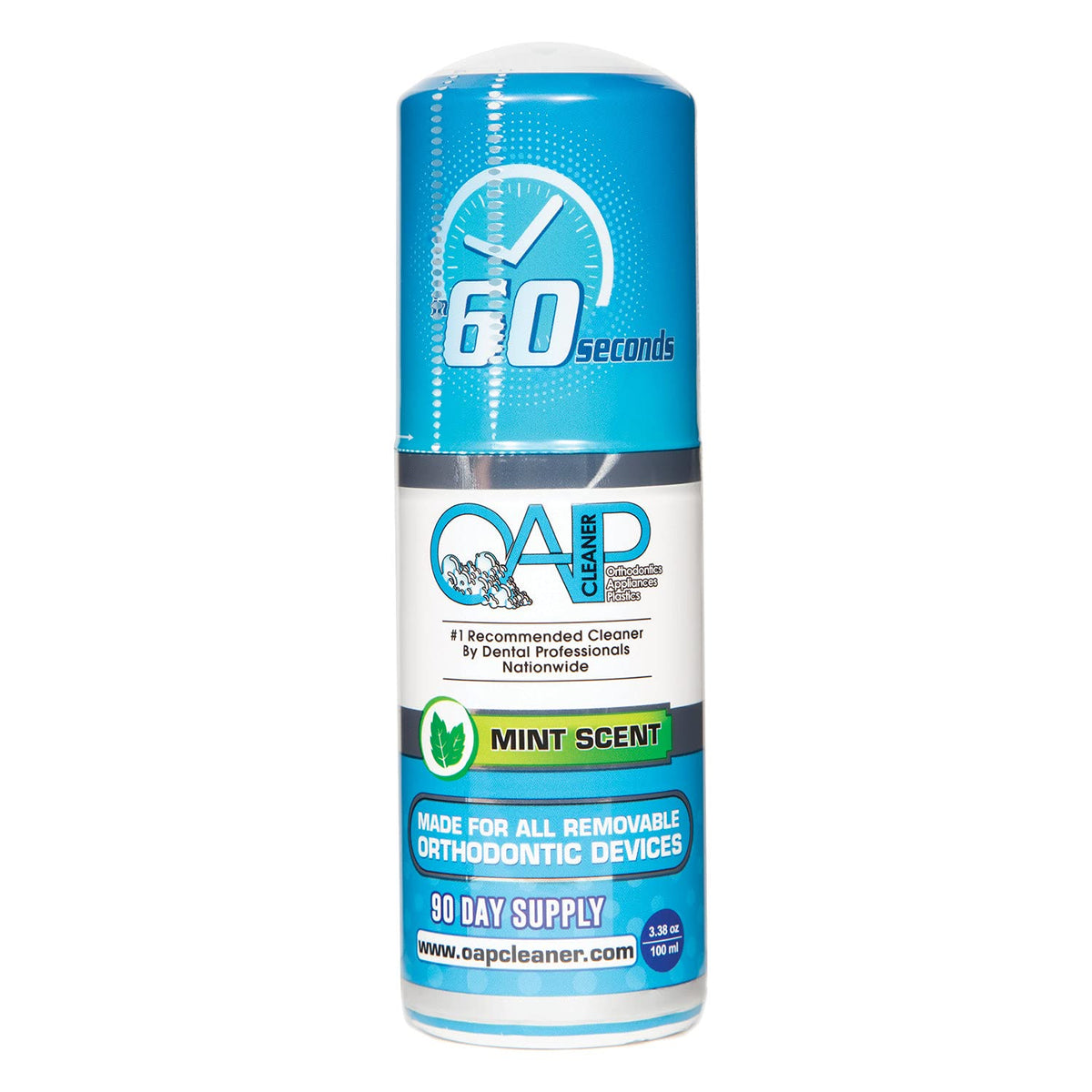 OAP Orthodontic Cleaner Cleaner | For Retainers, Dentures, Mouth Guards & More | 60 Second Foam | Paraben, Sulfate and Triclosan Free | 44.3 mL, 3 Bottles