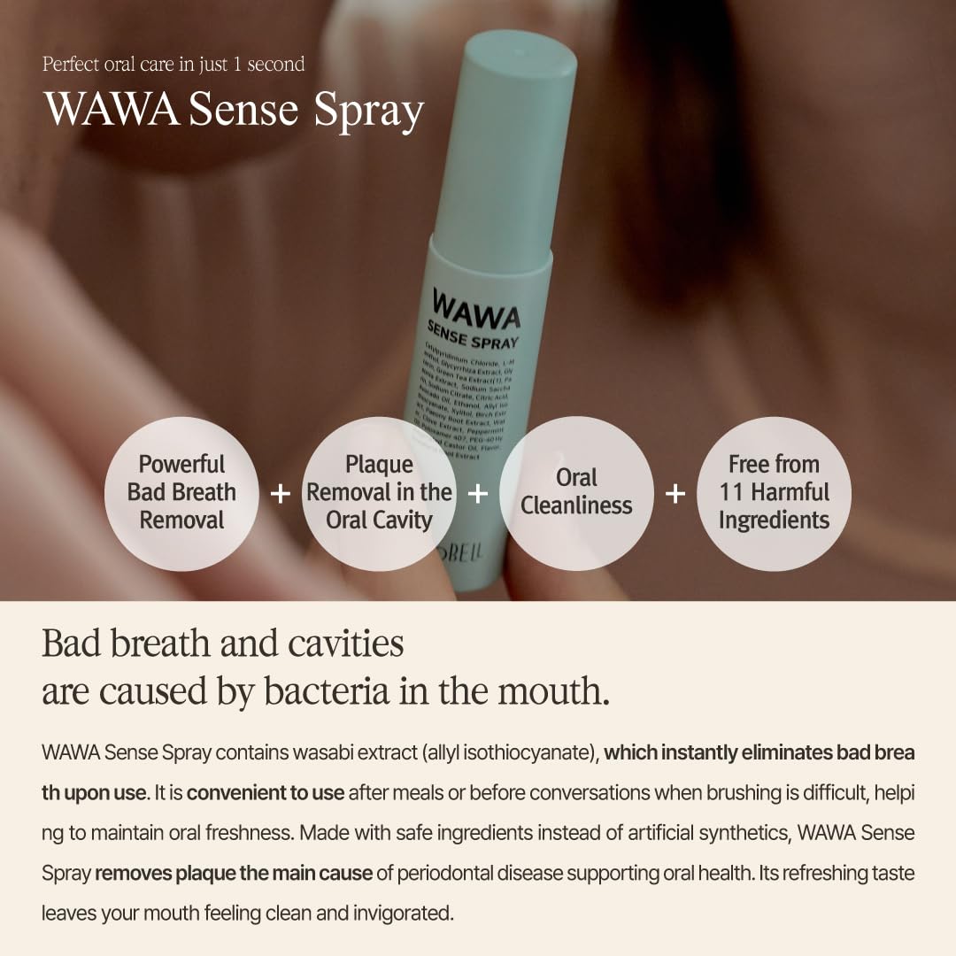 ROROBELL Wawa Sense Spray Oral Care Mouth Freshener Fights Bad breath ((1/3 Fl Oz (Pack of 3)))