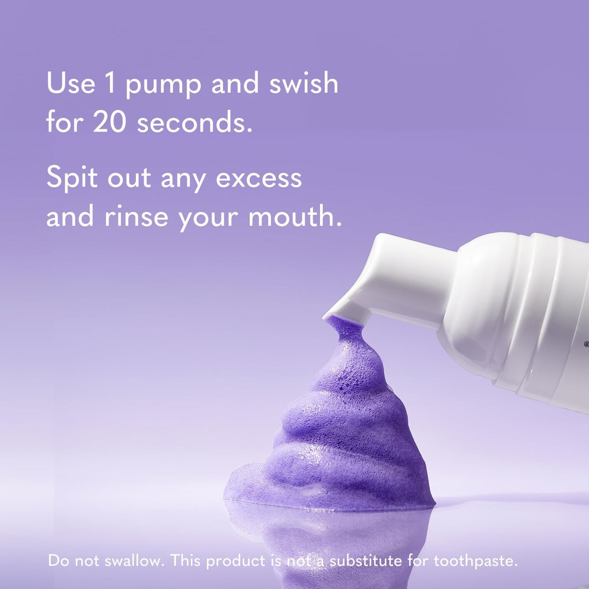 Smileactives Purple Color Correcting Foam – Teeth Brightening Booster, Visually Neutralizes Yellow Tones for a Whiter Smile, Fresh Mint Breath, Daily Whitening Support – 5 FL OZ