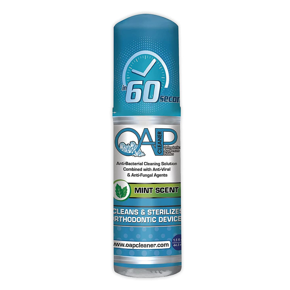 OAP Orthodontic Cleaner Cleaner | For Retainers, Dentures, Mouth Guards & More | 60 Second Foam | Paraben, Sulfate and Triclosan Free | 44.3 mL, 3 Bottles