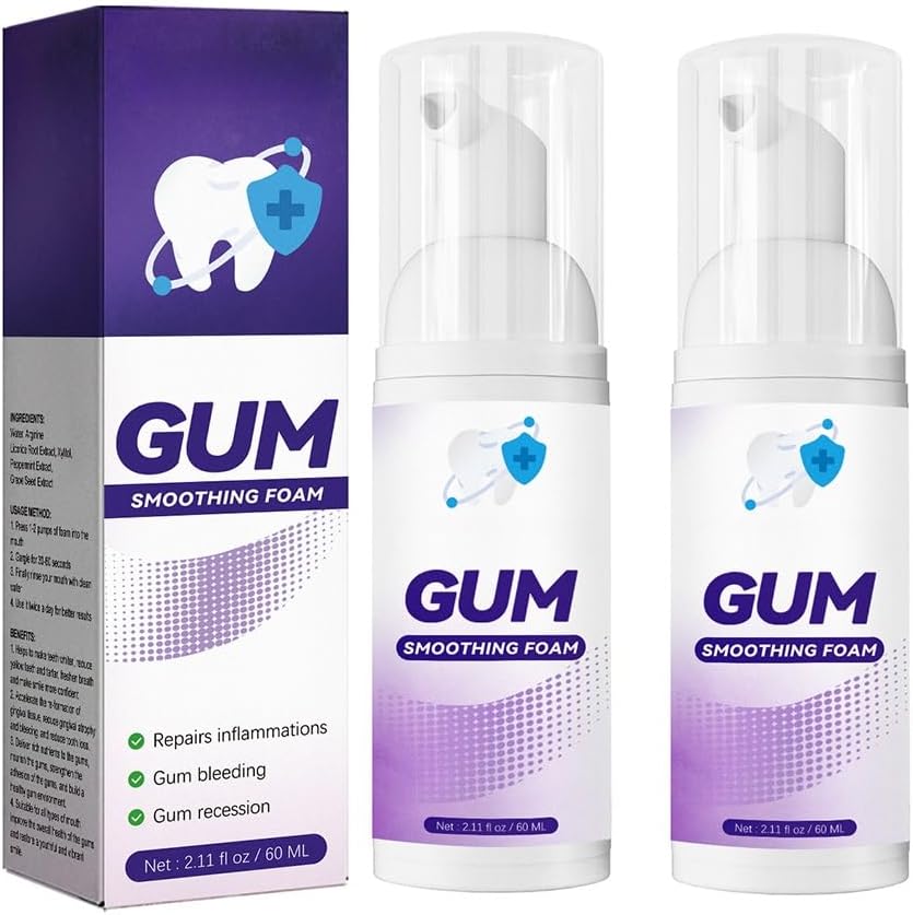 Gum Care Foam Mousse with Arginine & Licorice Extract - Oral Hygiene, Teeth Whitening & Comfort Support(2pcs)