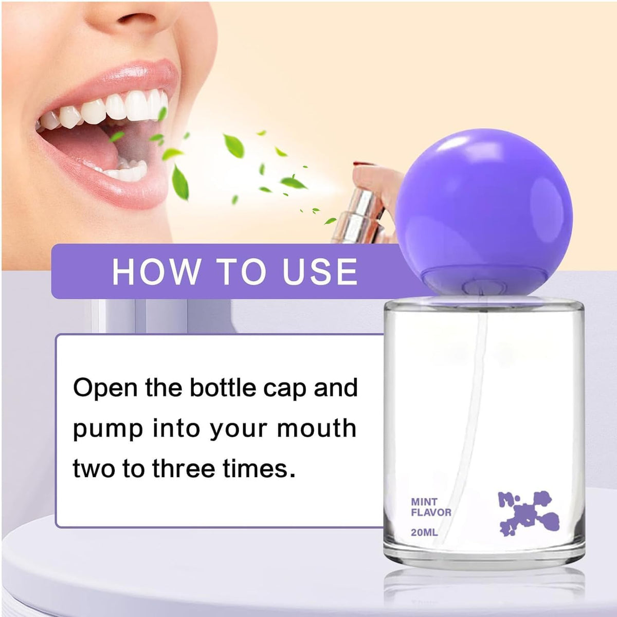 Alcohol-Free Oral Spray for Long-Lasting Fresh Breath, 2-Pack Minty Cooling Travel Size (20ml/0.68fl oz Each) On-The-Go Freshness