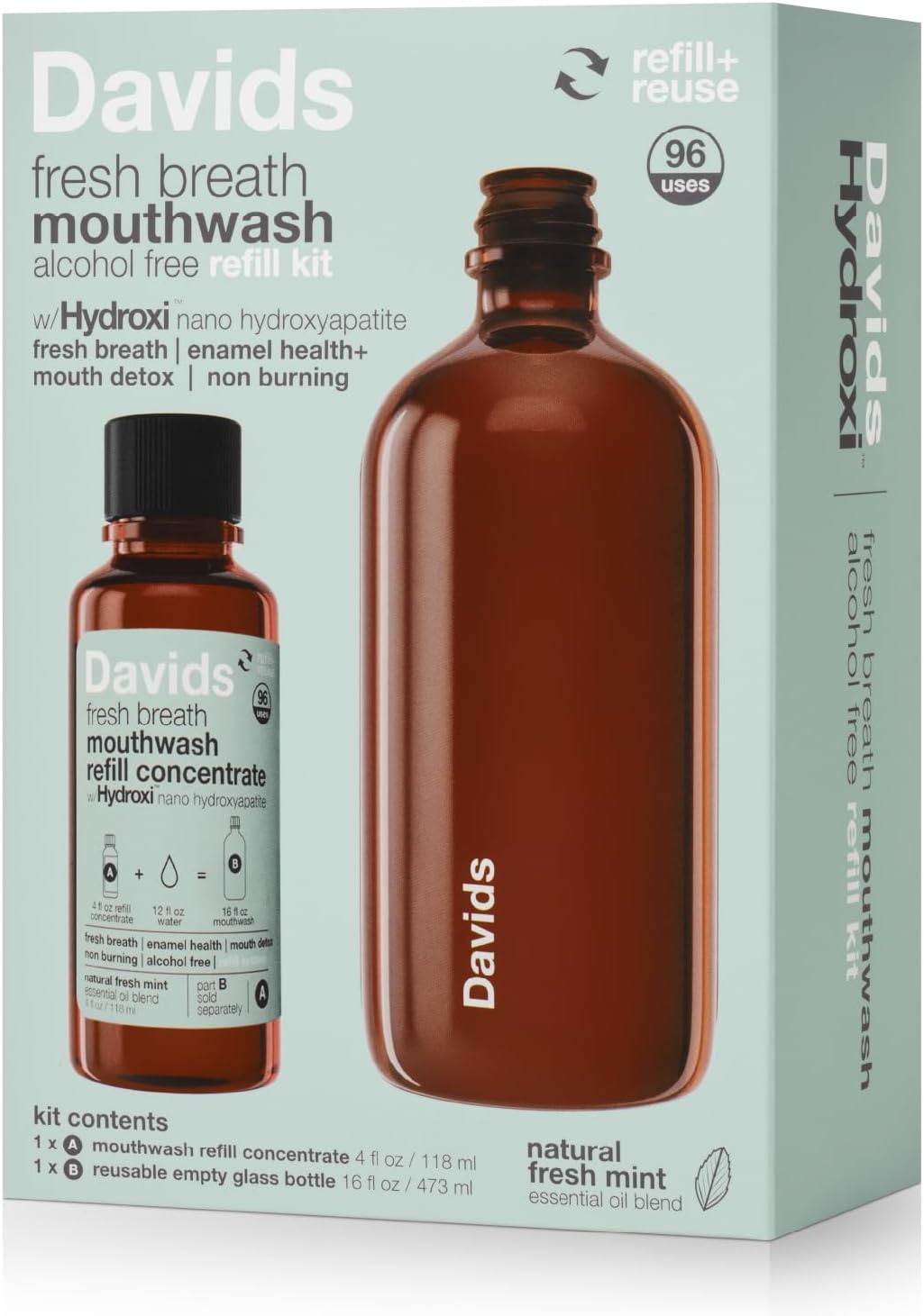 Davids Nano Hydroxyapatite Mouthwash Refill Alcohol-Free Fluoride-Free