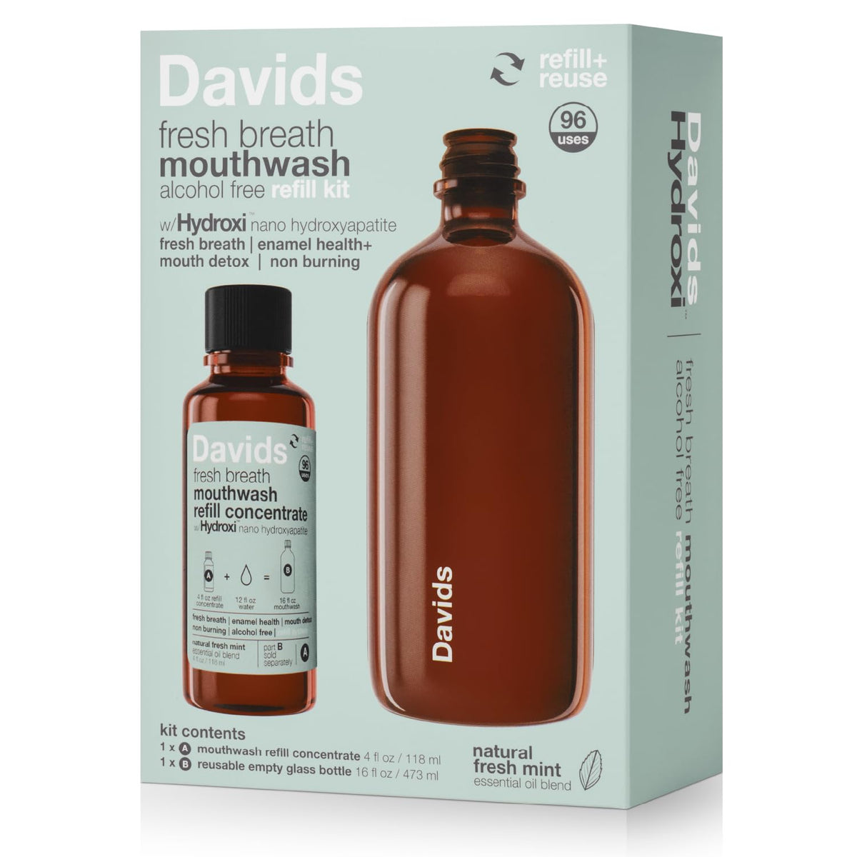 Davids Nano Hydroxyapatite Mouthwash Refill Alcohol-Free Fluoride-Free