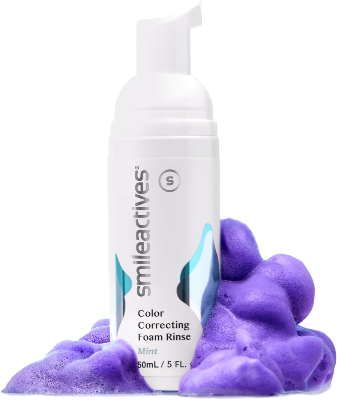 Smileactives Purple Color Correcting Foam – Teeth Brightening Booster, Visually Neutralizes Yellow Tones for a Whiter Smile, Fresh Mint Breath, Daily Whitening Support – 5 FL OZ