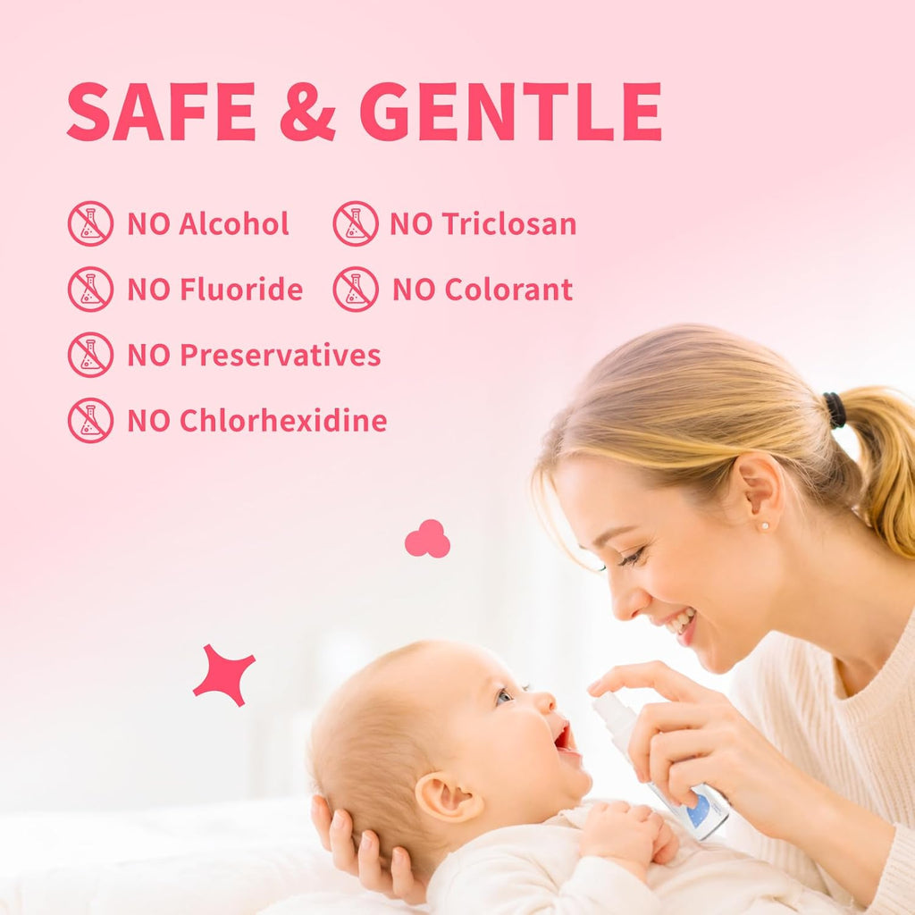 oh care Mouth Spray for Kids Toddler Toothpaste Helper Fluoride Free Baby Toothpaste Oral Care for Newborns to Age 12