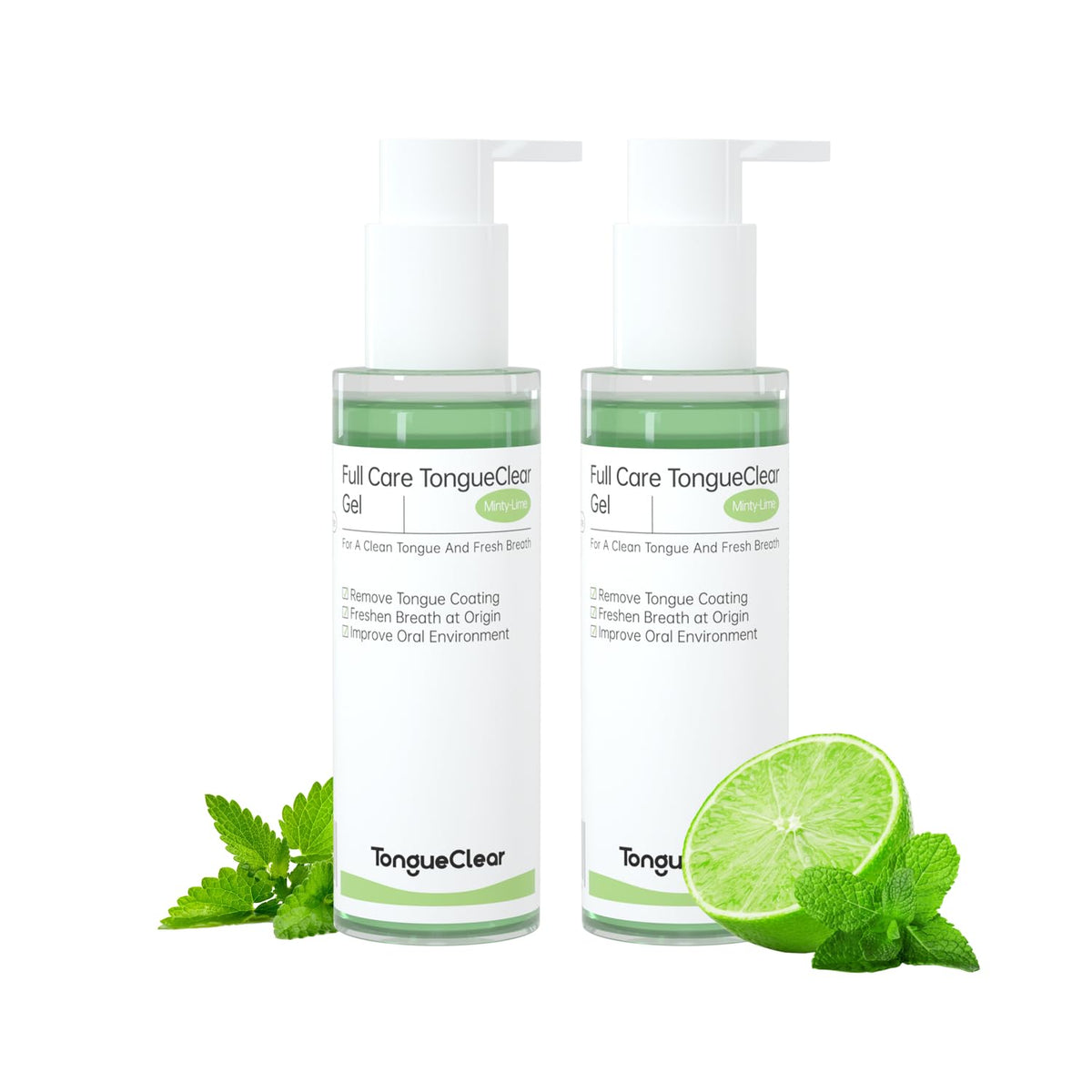 Tongueclear Soft Oral Cleaner & Gel Kit | Mouth Odor Eliminator, Fresh Mint