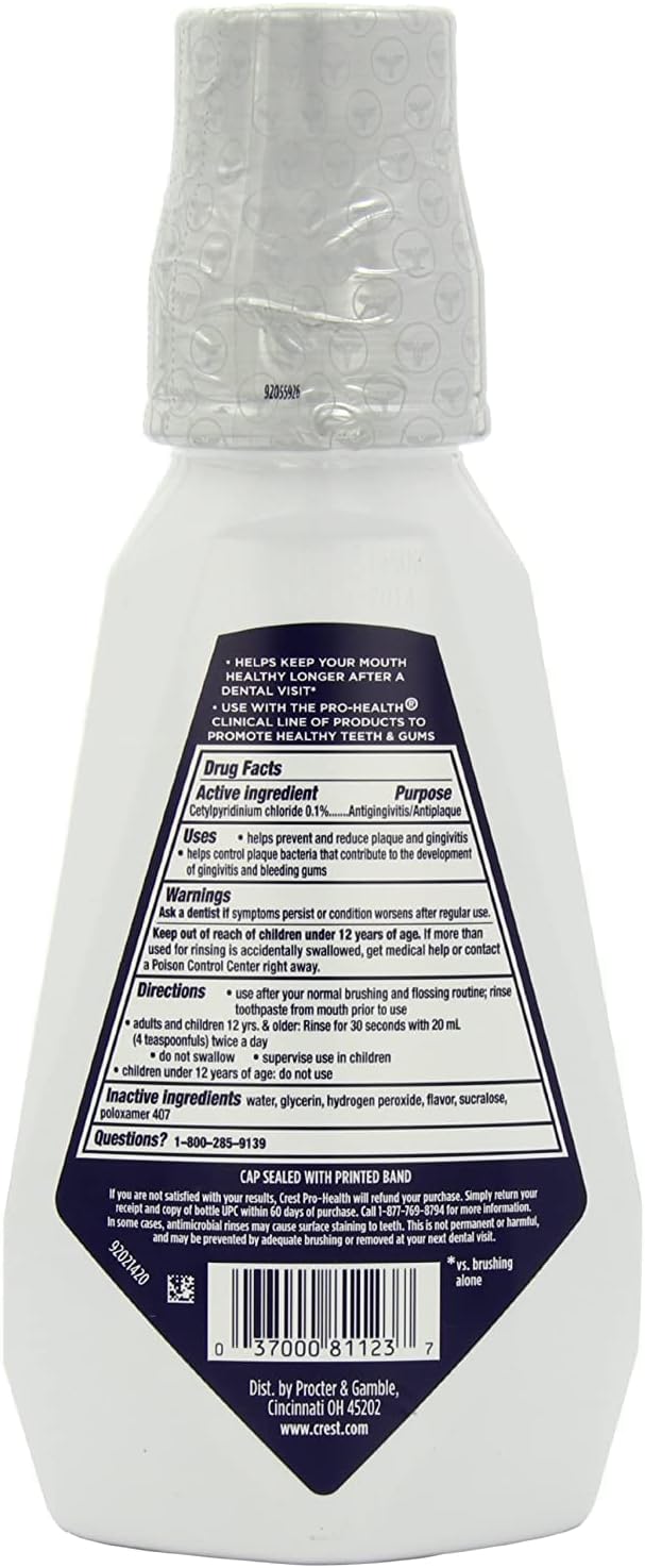 Crest Pro-Health Clinical CPC Antigingivitis/Antiplaque Oral Rinse Deep Clean Mint, Clean Mint 473 ml (Pack of 2)