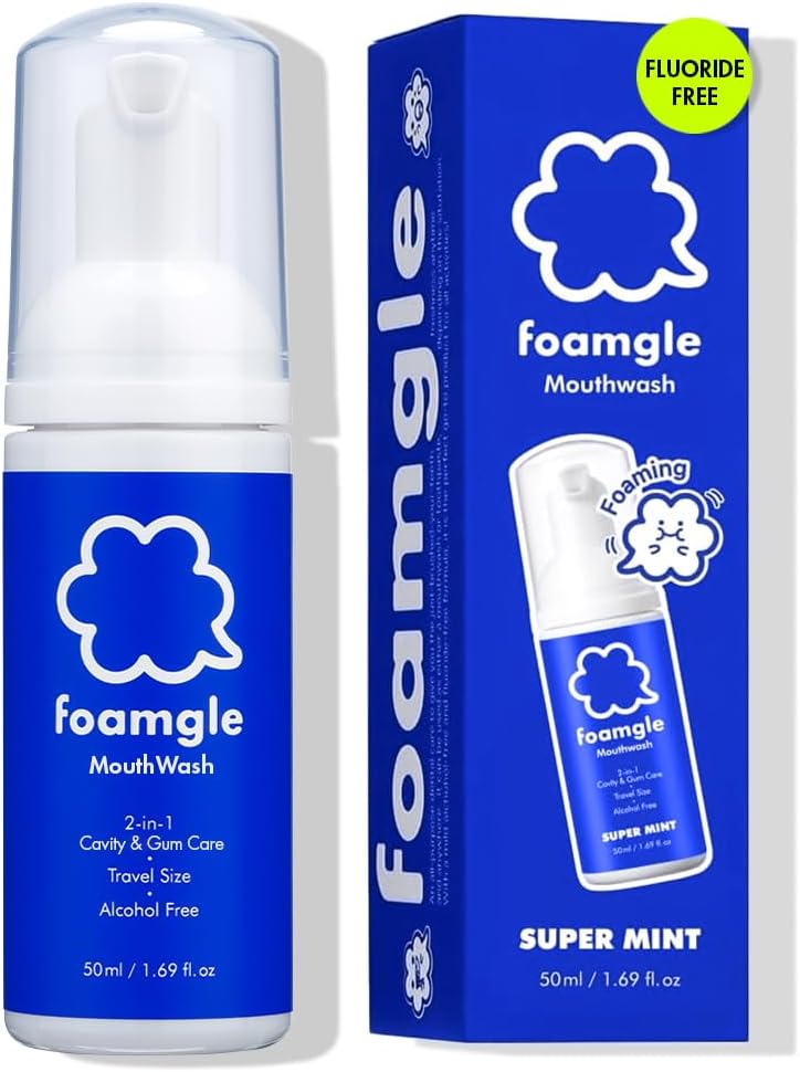 2-in-1 Foam Mouthwash Toothpaste Waterless Travel Oral Care 1.69oz
