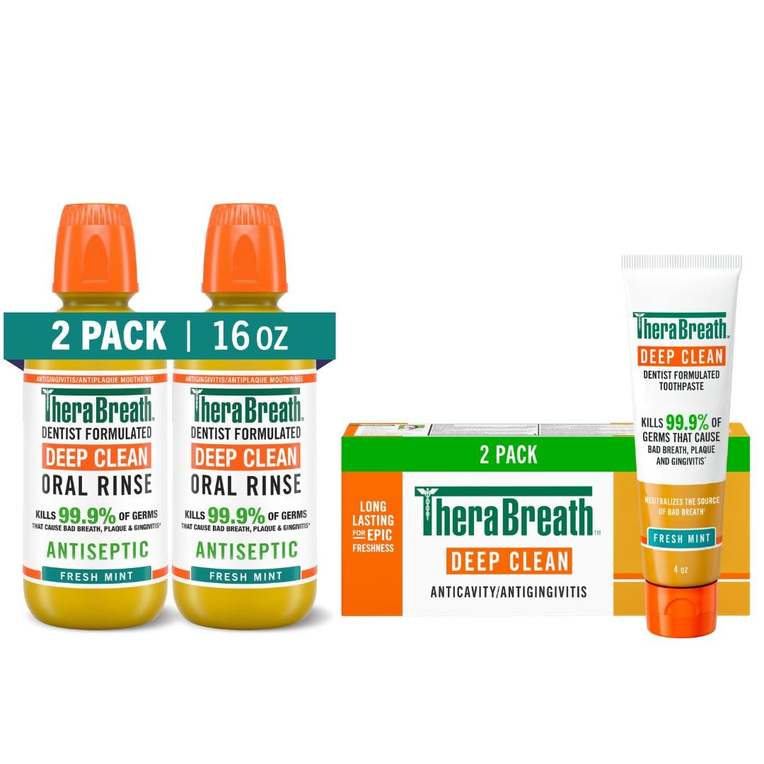 TheraBreath Healthy Gums Oral Rinse, Clean Mint, 16 fl oz, 2-Pack