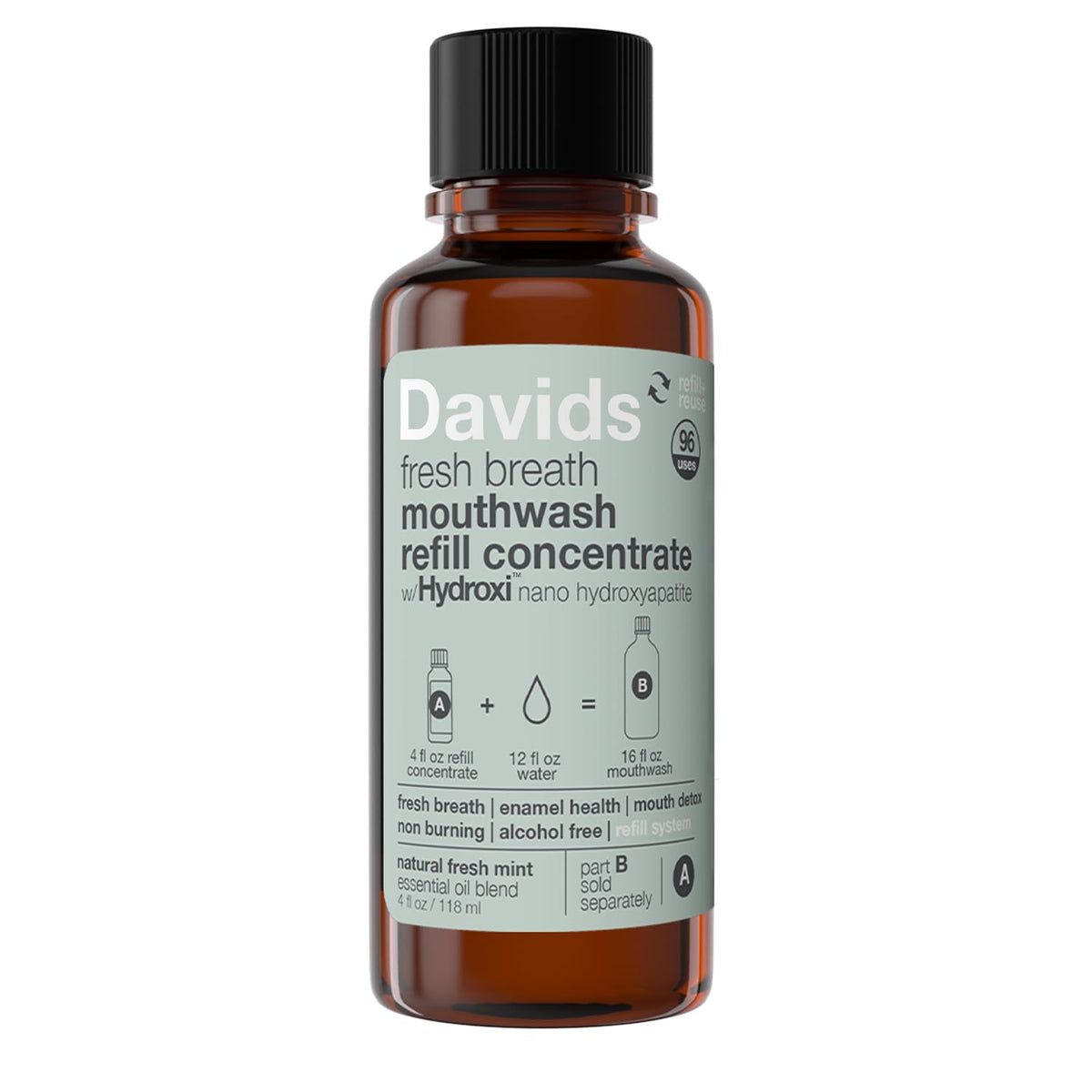 Davids Nano Hydroxyapatite Mouthwash Refill Alcohol-Free Fluoride-Free