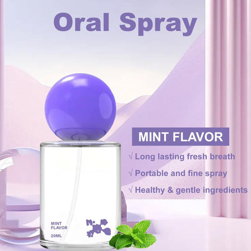 Alcohol-Free Oral Spray for Long-Lasting Fresh Breath, 2-Pack Minty Cooling Travel Size (20ml/0.68fl oz Each) On-The-Go Freshness