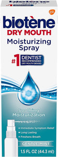Biotene Gentle Mint Moisturizing Mouth Spray, Sugar-Free, for Dry Mouth and Fresh Breath, 1.5 Fl Oz (Pack of 3)