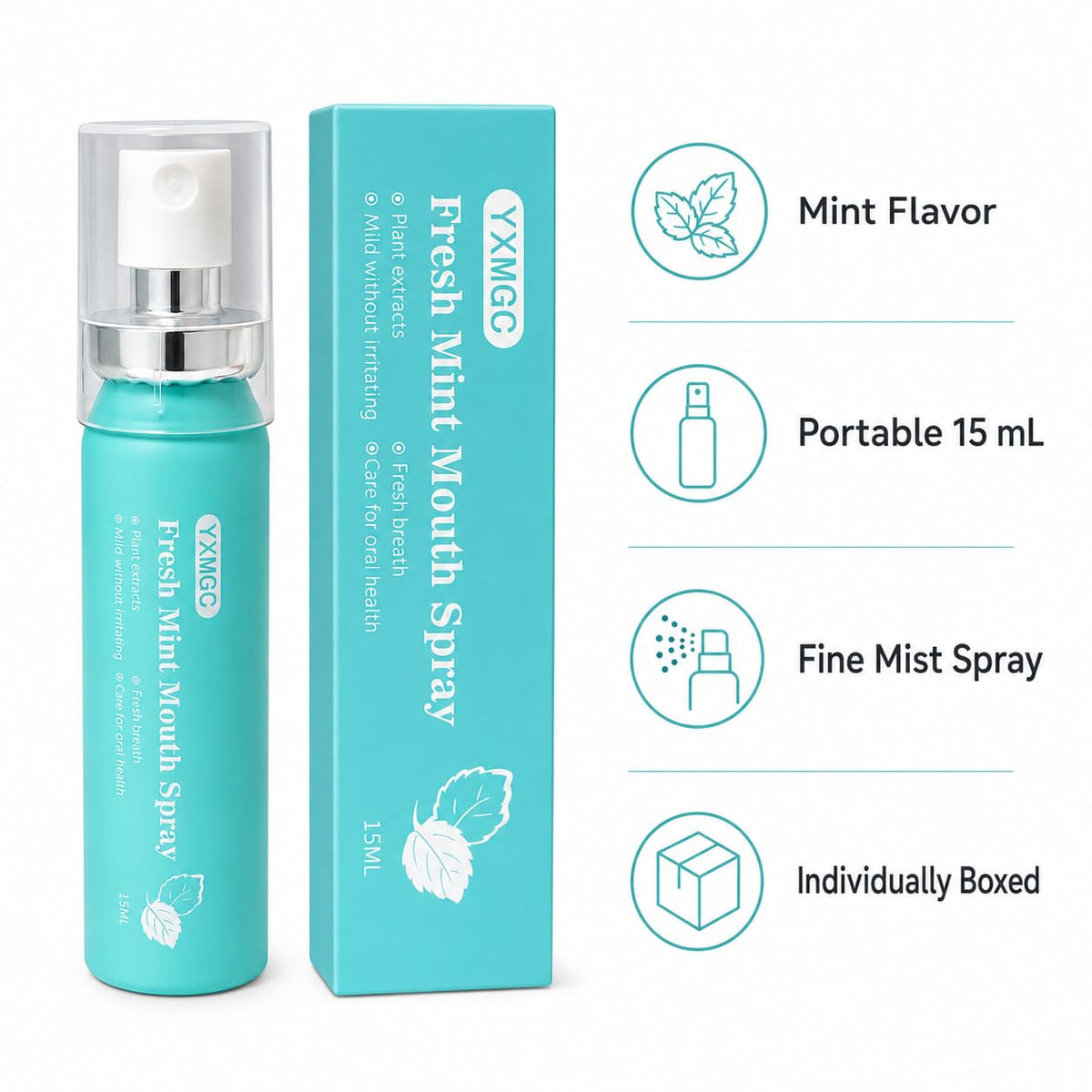 Mint Breath Spray, 2 Pack, 15 mL Each, Travel Size Mouth Freshener