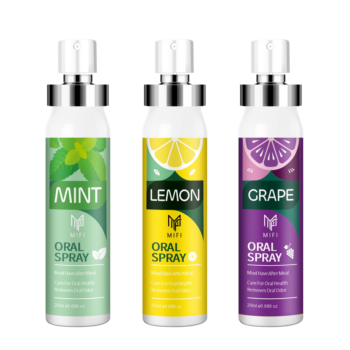PEGO Adult Oral Freshness Spray, Fruit-Flavored, Sugar-Free,Dry Mouth Spray,Removes Oral Odor,Fights Bad Breath, Oral Care Spray,Long-Lasting Fresh Breath, (Mint+Grape+Lemon)