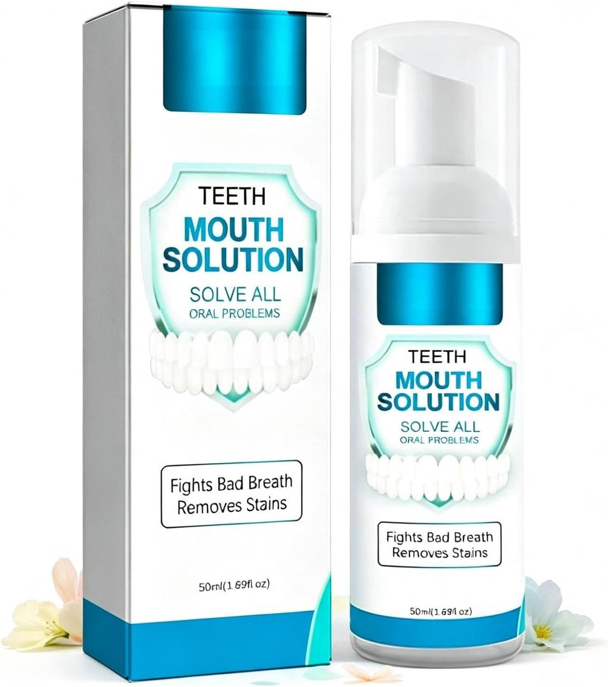 Mousse Teeth Cleaner, 50ml Pump Foam Oral Rinse