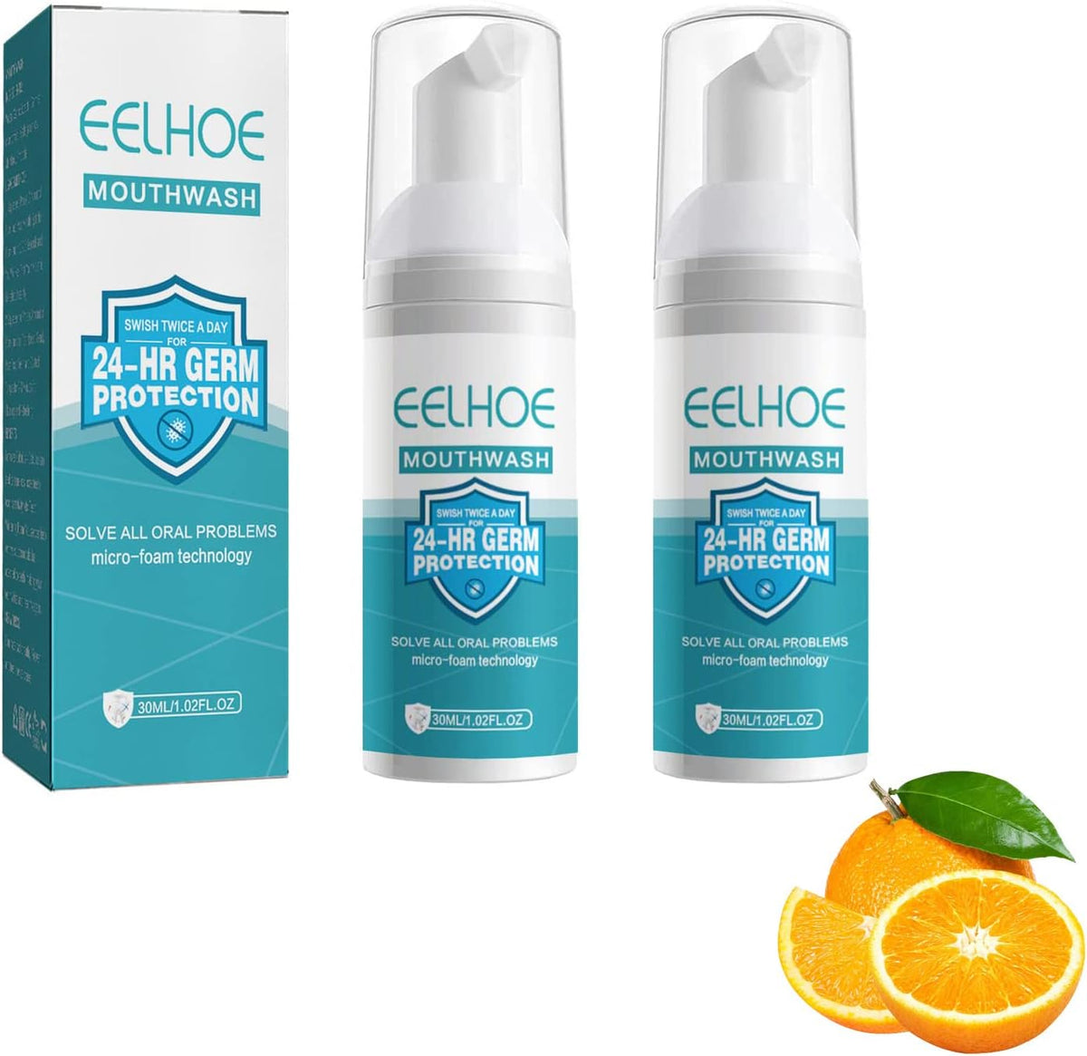 Eelhoe Mouthwash Teeth Whitening Kit Mousse Foam Toothpaste，Oral Care-Toothpaste Replacement，Calculus Removal, Healing Mouth Ulcers, Eliminating Bad Breath, Prevents and Treats Cavities (2pcs)