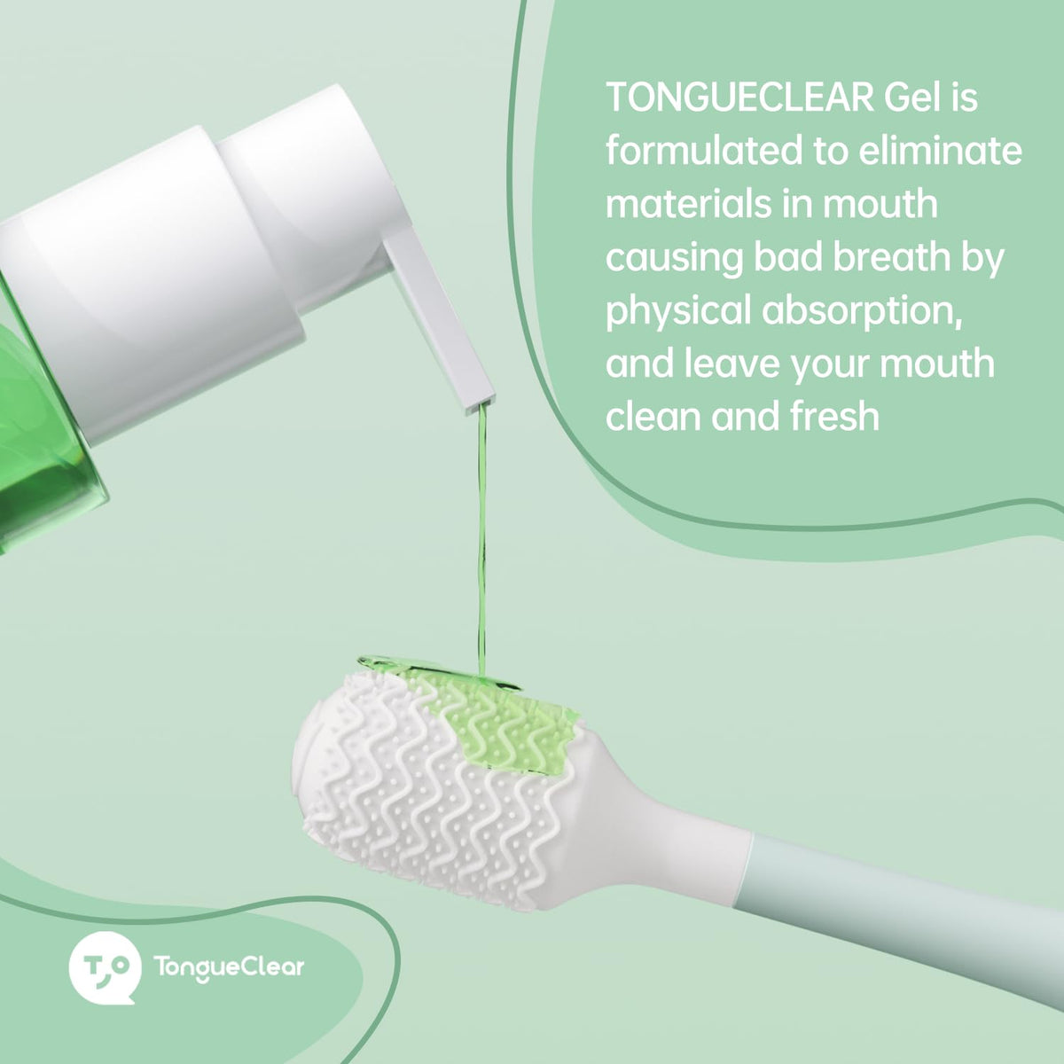 Tongueclear Soft Oral Cleaner & Gel Kit | Mouth Odor Eliminator, Fresh Mint