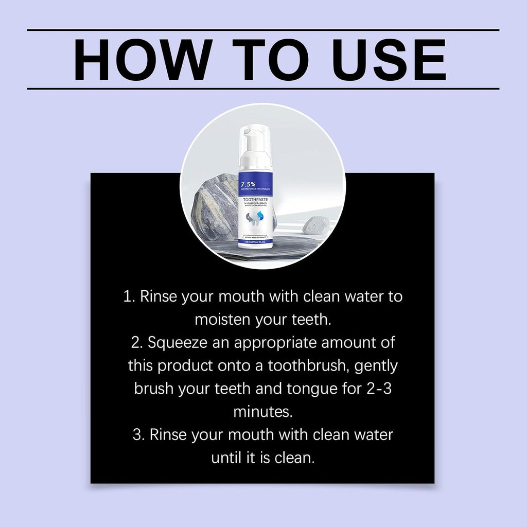 Gentle Press-Type Toothpaste Mousse for Long-Lasting Fresh Breath, Easy Squeeze Foam Cleanser, Family-Friendly Oral Care(1pcs)