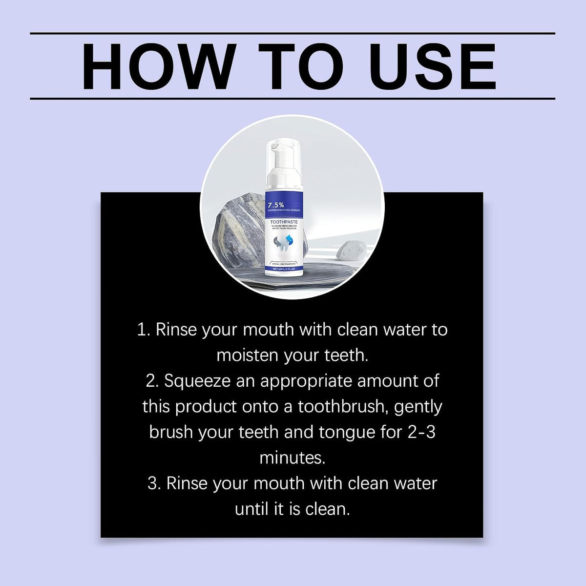 Gentle Press-Type Toothpaste Mousse for Long-Lasting Fresh Breath, Easy Squeeze Foam Cleanser, Family-Friendly Oral Care(1pcs)