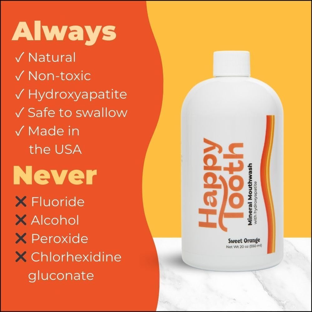 Hydroxyapatite Mouthwash, Remineralizing, Fresh Breath, Orange, 20 Fl Oz