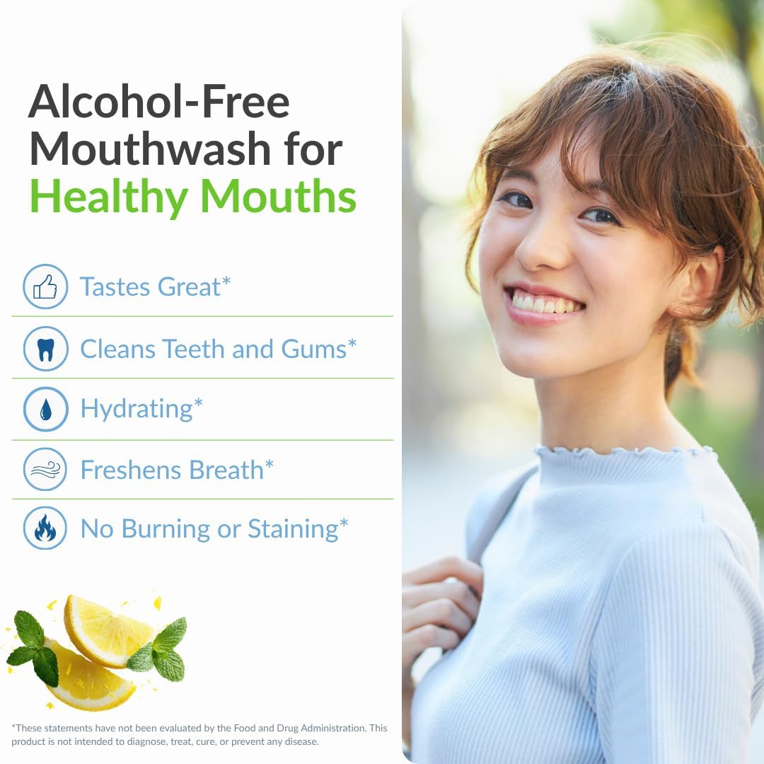 StellaLife Wellness Herbal Mouthwash – Natural Hydrating Alcohol-Free Oral Solution for Halitosis/Bad Breath Relief (Not Vega Rinse) Lemon Mint