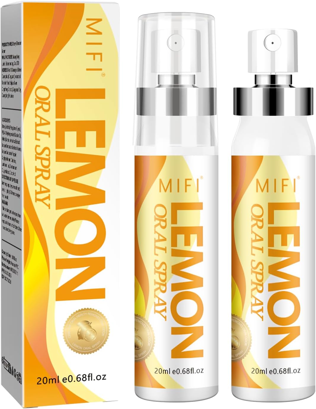 Oral Spray for Adult - Sugar-Free, Breath Freshener Spray, Dry Mouth Spray, Fights Bad Breath, Compact and Portable (Lemon Flavor*2Pack)