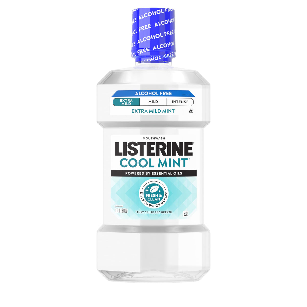 Listerine Cool Mint Alcohol Free Mouthwash, Mild Mint, 33.8 fl. oz/1 L