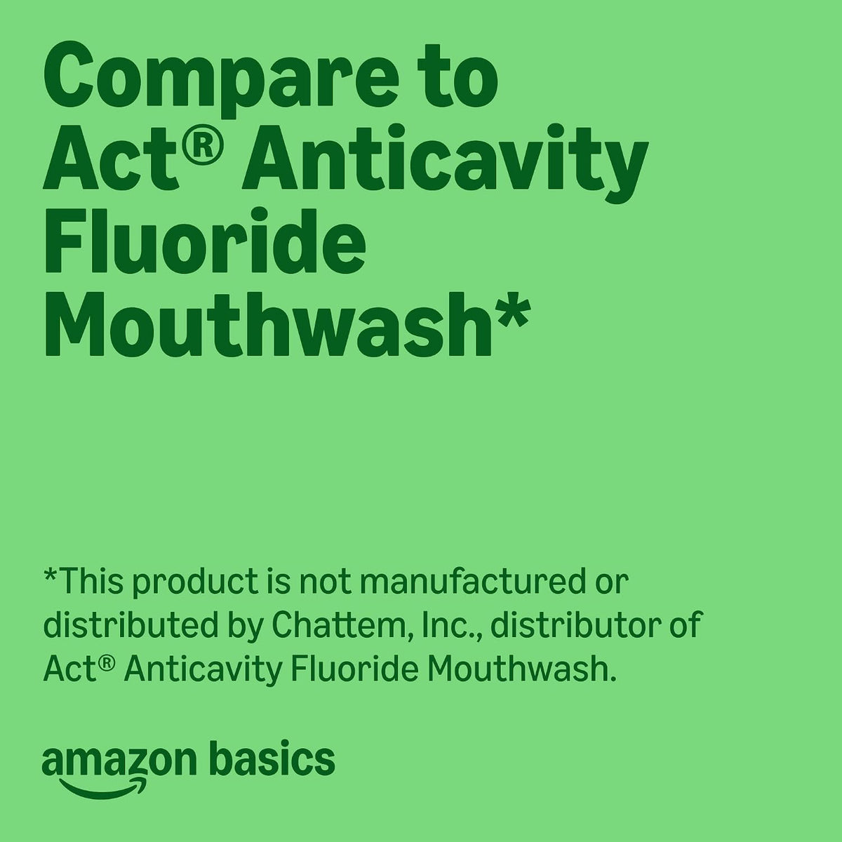 Amazon Basics Anticavity Fluoride Rinse, Alcohol-Free, Mint, 18 ounce (Pack of 4), Packaging May Vary