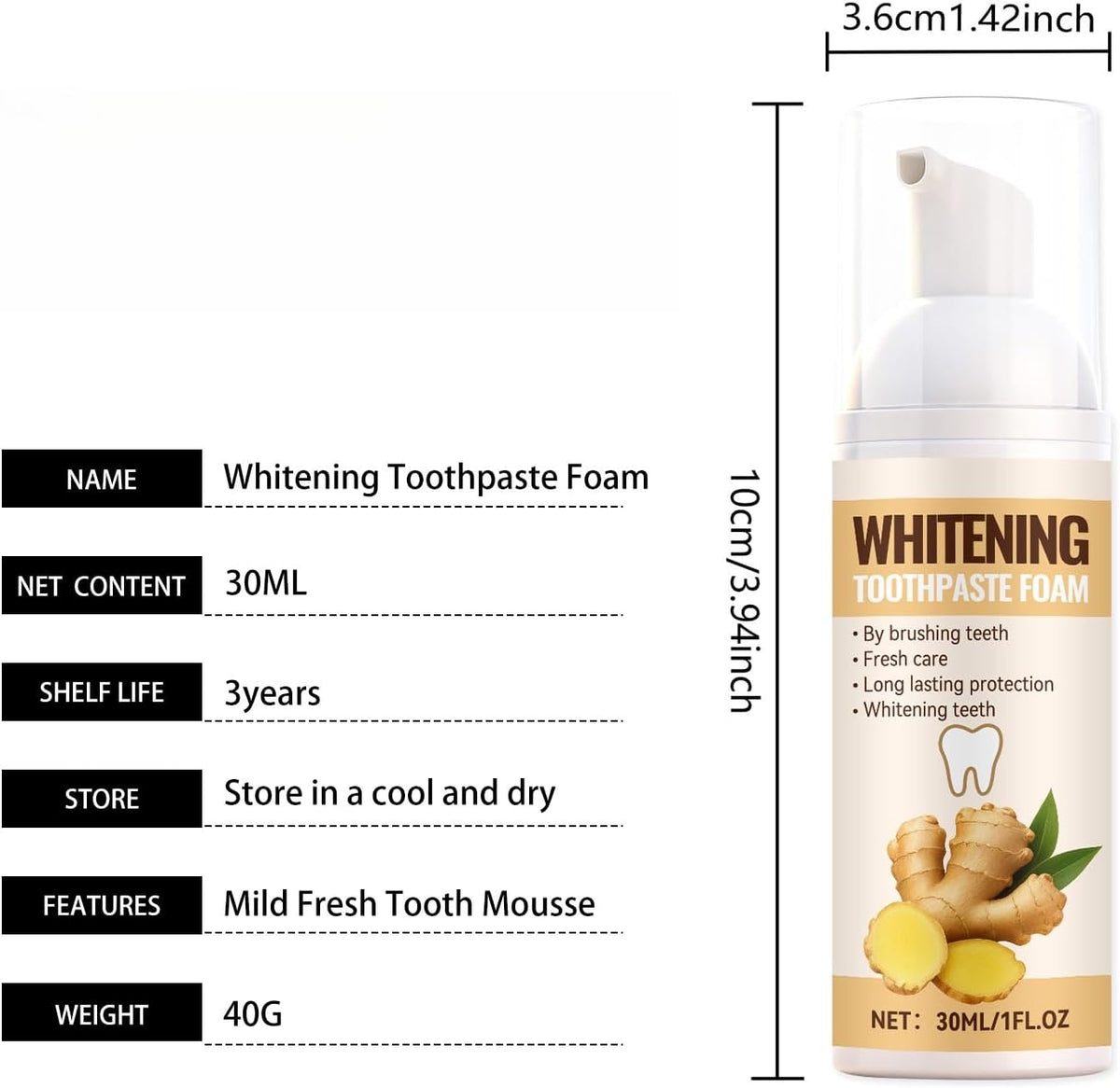 Premium Oral Care Mousse for Daily Fresh Breath Support, Smooth Foam & Gentle Cleaning Experience(3pcs)